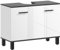 HOMCOM Mueble bajo Lavabo Mueble de Lavabo con Pie Mueble de Baño con 2 Puertas y Estantes Ajustables para Lavabo con Pedestal o con Pies 80x34x60 cm Blanco Brillante