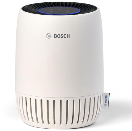 Bosch Air 1000 Purificador de Aire - Elimina contaminantes, incluye filtro de aire y modo silencioso (< 25 dB(A)) - para superficies de hasta 23 m² - con modo automático - CADR: 100 m³/h