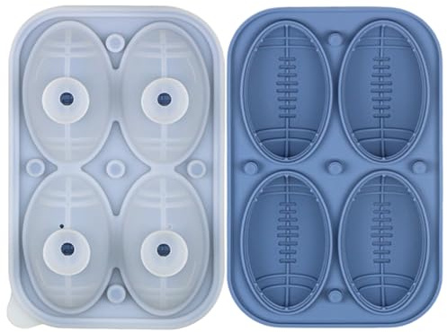 Stampo per palline di ghiaccio da calcio, forma da cucina 3D a 4 cavità, stampo in silicone per cioccolato, per whisky, cocktail, caffè, acqua, torta al cioccolato, caramelle fondente palla di