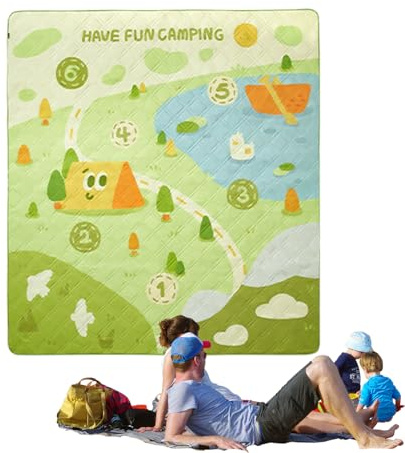 Coperta per picnic, lavabile in lavatrice, grande coperta da picnic, tema gioco, per festival musicali, campeggio, stadio, spiaggia, soggiorno, prato, cortile