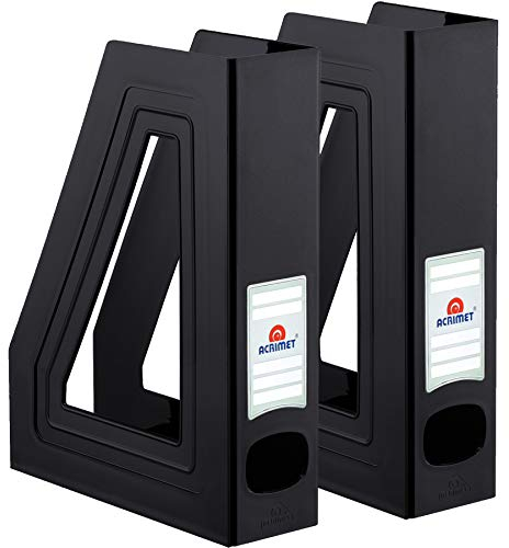 Acrimet Portariviste, Supporto Durevole, Organizzatore Salvaspazio (Plastica) (Nero) (2 pezzi)
