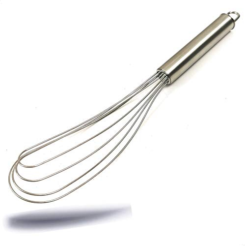 Kerafactum Schneebesen Handschneebesen Tellerschneebesen Flacher Teller Besen Schlagbesen Rührbesen Anschlagbesen Schaumschläger aus Edelstahl rostfrei - Whisk 26 cm