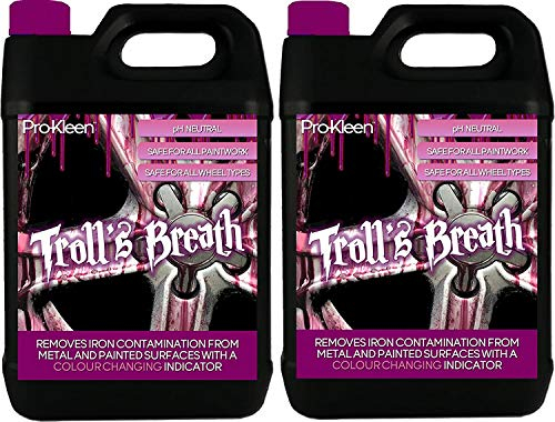 Pro-Kleen Troll's Breath Iron Contamination Fallout Remover - Safe for all Wheel Types - pH Neutral with Colour Indicator - Removes Iron Fallout with Ease & Contains (10 Litres)