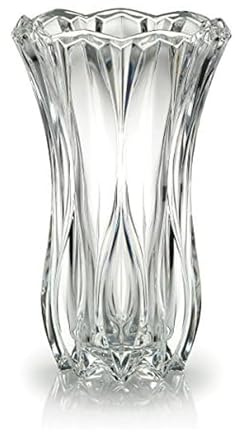 Mikasa Celebrations Blossom Crystal Vase, 12-Inch Tall, Elegant Cut Glass Design for Floral Arrangements and Decorative Centerpieces