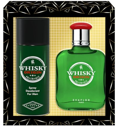 WHISKY Origin • Eau de toilette Water Set 100 ml + Deodorant 150 ml • Spray • Parfym för män • Presentset • EVAFLORPARIS