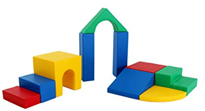 IGLU Soft Play Creativity Set 10 XL Moduli di capacità motorie in schiuma blocchi di costruzione giocattoli educativi (Multicolore)