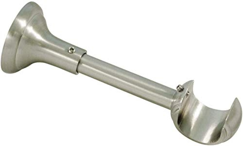 Gardinia Träger Rustikal offen für Ø 25 mm Edelstahl-Optik 12 cm, Metall, 30404