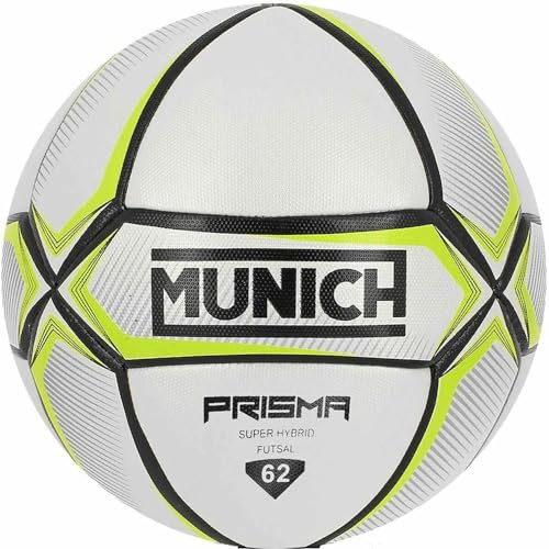 Munich Prisma Indoor - Pallone, per Adulti, Unisex, Giallo Fluo (Giallo), Taglia Unica