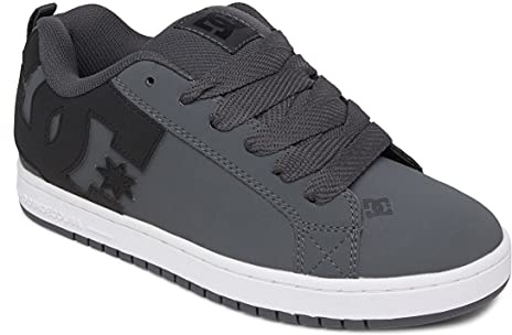 Dc Shoes Men's Court Graffik Casual Low Top Skate Shoe Sneaker, Dark Grey/Black/White, 8.5 UK