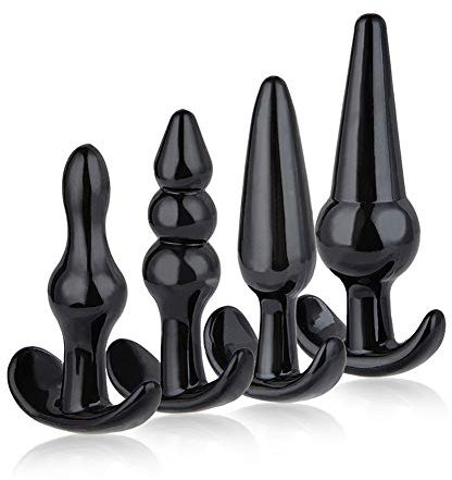 SXOVO Plug Anali + Palline Anali, Plug Analesex Toy per Principianti, Plug Anale Indossabile per Massaggio Prostatico e Allenamento Anale, Toys Sessuali per Donna Uomini (Nero)