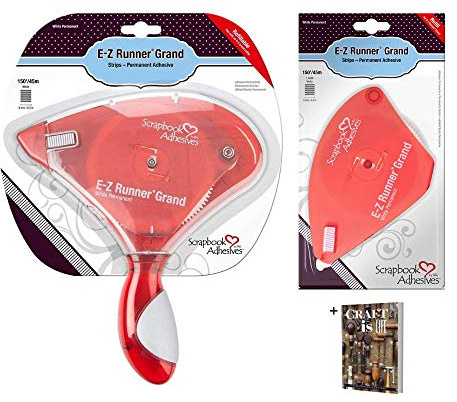 Scrapbook Adhesives by 3-L - EZ Runner Grand Adhesive Dispenser & EZ Runner Grand Refill - 150ft Double Sided Adhesive Tape Dispenser for 3L Zero Waste Art Project & Scrapbook Glue Roller, E-Book