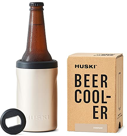 Raffreddatore di birra Huski 2.0 | Nuovo | Portabottiglie e lattine Premium | Acciaio inossidabile di grado marino a triplo isolamento | Apribottiglie 3 in 1 staccabile (Champagne)
