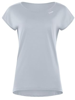 WINSHAPE Damen Ultra Leichtes Modal-kurzarmshirt mit Abgerundetem Saum Mct013 Camiseta, Gris, L para Mujer