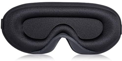 Tanshine Sleep Mask Black Eye Masks for Sleeping Light Blocking Blackout 3D Eye Mask Drowsy Sleeping Mask for Men Wowen Night Mask Blindfold for Travel,Nap,All Night Sleeping