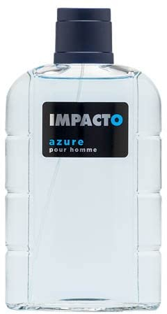 IMPACTO - Azure 200 ml, Agua de Colonia Hombre, Perfume Formato Spray, Eau de Toilette Natural y Masculina, Aroma Amaderado, Fragancia Fresca, Atrayente y de Larga Duración