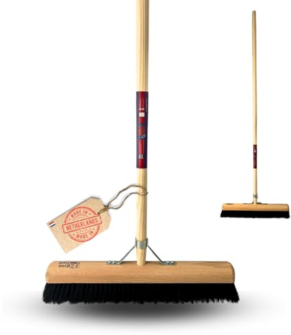 Synx Tools Frötorkare 60 cm – hästhår/rumstorkare – mjuk sopborste 60 cm – kvastar inuti – mjuk kvast med stål 150 cm