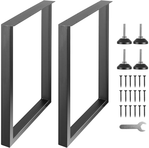 VEVOR 2er-Set Tischkufen 711mm hoch Tischgestell 454kg Tragfähigkeit Tischbeine aus Kohlenstoffstahl Möbelfüße Schwarz Tischuntergestell Ideal für Küchentische Wohnzimmerkonsolen Studio-Tische usw.