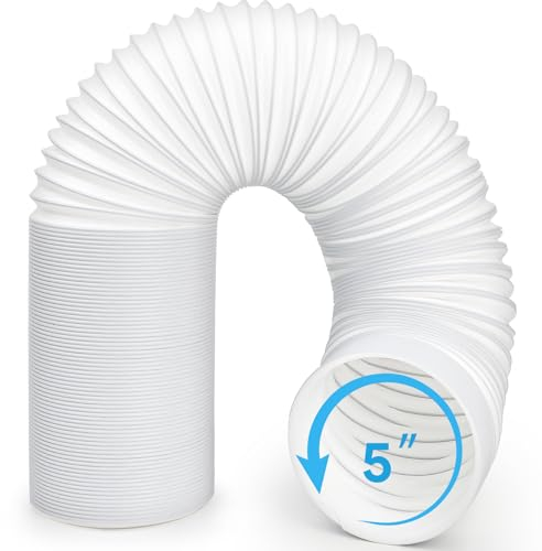 Portable Air Conditioner Hose, Asddage 5'' Diameter AC Exhaust Hose for Extension and Replacement, Anti-Clockwise & Length up to 80, Flexible & Heat Resistant Compatible with LG Delonghi and More