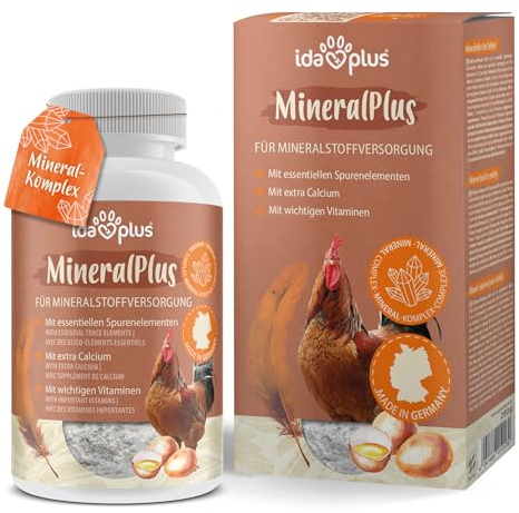 Ida Plus MineralPlus – Zusatzfutter für Hühner - Premium Mineralien für Hühner - Mineralstoffe für Hühner & Vitaminmischung für Hühner - Rundumversorgung - MineralPlus mit Kalzium für Hühner 280 g