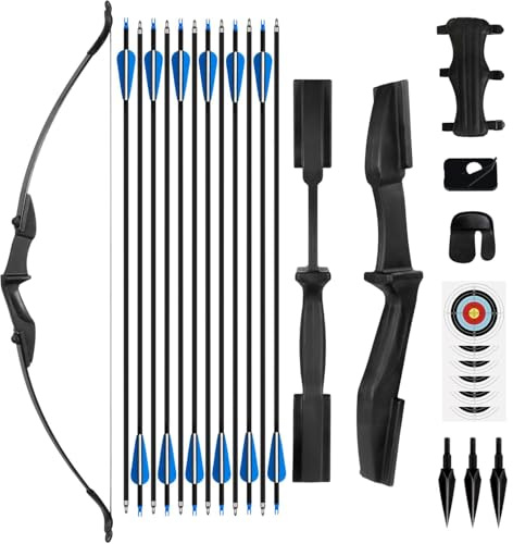 NorthSpoor Recurve Bow and Arrow Set，Detachable Archery Adult Bow Left and Right Hands 40lbs Suitable for Outdoor Practice