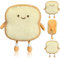 Cute Toast Plush Pillow (18x18x6cm) - Soft Smile Face Plushie for Kids, Snuggle Toy & Bedroom Decor - Machine-Washable Plush Pillow with PP Cotton Filling for Sofa, Car, or Gifts