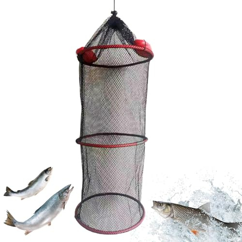 Cestino per pesci – rete da pesca vivente ad asciugatura rapida, cestino da pesca | cestino pieghevole galleggiante per pesci pescati vivi 9,84 x 11,81 Zol