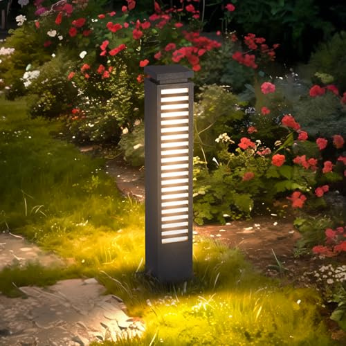Linkmoon Outdoor Pathway Lights, 27.55'' High Voltage Hardwired Landscape Lighting for Path Yard Walkway Garden Driveway and Lawn, IP55 Waterproof, Weather Resistant LED Bollard Light