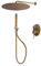 40cm Brausesystem gebürstetes Gold 16 Zoll rundes Regenbrauseset mit Duschkopf Handbrause 2 Funktionen Messing für Badewannen Badezentren, Schwimmbäder, Fitnessstudios
