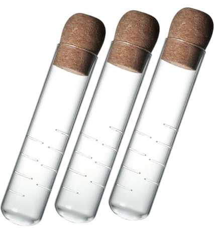 UTHCLO 3 piezas Colador Infusor de Té Transparente de Vidrio Diseño Tubo de Ensayo Reutilizable para Sueltas Uso Casa y Oficina