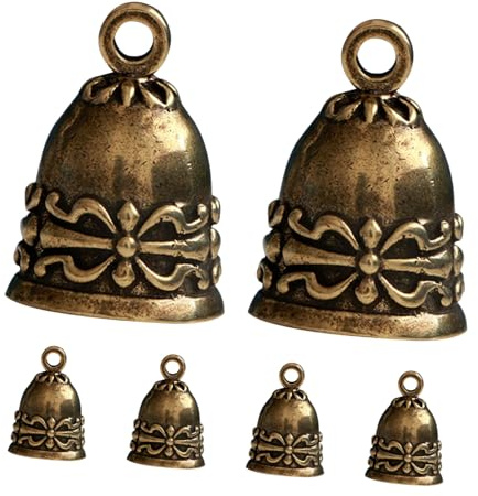 Lurrose 6 St Retro Vindspel Hänge Klockornament Halsband Klockberlock Klockberlocker Hänge Mini Hantverk Bjällror Hängande Klockor Klockhänge Berlock Vintage Metallklockor Gyllene Mässing