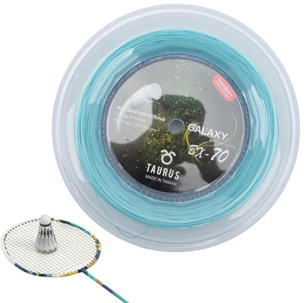 Cuerda de Raqueta – de bádminton Duradero, Bobina Extra Larga de 656 pies | Elástico de 0,70 mm de Grosor, Resistente de 22 a 28 Libras, reemplazo de Cuerda de Alta Entrenamiento, Partidos