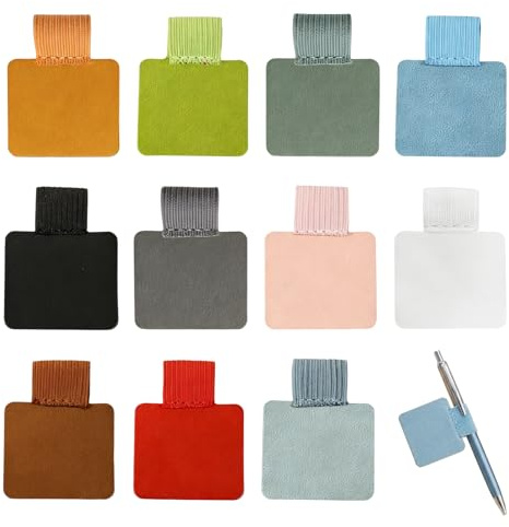 Cloxtralon Lot de 11 Porte-Stylos Autocollants Élastiques, Attache Stylo Adhésif, Support pour Carnet, Agenda, Cahier, Bureau, École