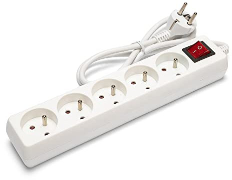 Velamp Bloc multiprise 10/16A + Interrupteur - 3G1mm2, 5 Prises