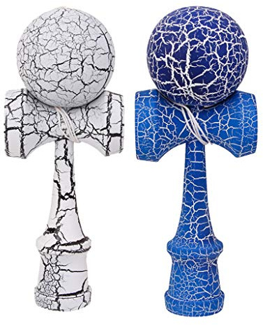 B Baosity 2 pcs Kendama de Bois d'Hêtre Jeu d'Adresse Japonais, Blanc et Bleu