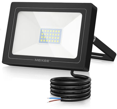 MEIKEE 25W Led Floodlight Outdoor LED Security Light IP66 Waterproof 2100 Lumen Super Bright Spot Lights 6500K Cold White Light for Garden Yard Garages Warehouse Patio Billboard