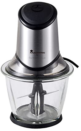 Masterpro by Carlo Cracco - Mini Tritatutto 1,2L 3 funzioni in 1, frullatore, mixer e tritatutto, con lame in acciaio inossidabile e base antiaderente