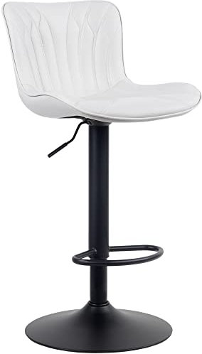 CLP Barhocker Linus I Höhenverstellbarer Tresenhocker, Farbe:weiß, Material:Kunstleder