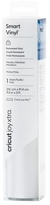 Cricut Joy Xtra Smart Permanent Adhesive Vinyl | 24.1 cm × 0.9 m | Metallic Silver | Self-Adhesive Vinyl Sheet | Ideal for Customising Mugs, Bottles, Labels, Signs & DIY Crafts