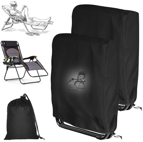 2 pezzi, custodia protettiva per sedie da giardino, copertura per sedie da giardino, impermeabile, resistente ai raggi UV, in tessuto Oxford 210D, adatta per sedie pieghevoli, borsa per il trasporto