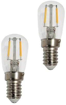 Provance 2 x Kühlschranklampe LED E14 Fassung 1,3 Watt 1,3W Ersatz für 15 W Halogenlampen Warmweiß 2700k