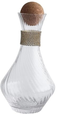 Sharplace Wine Decanter 1000ml Wine Carafe Elegant Wine Accessories, Handmade Glass Decanter, Whisky Decanter for Graduation Party Cafe, A