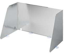 ProPlus Vindskydd Gasspis & Grill - Stänkskydd 37–70 cm med Väska | Justerbar bredd 37–70 cm, djup 28 cm, höjd 32 cm – metallisk finish, 4 sugkoppar, vikbar design