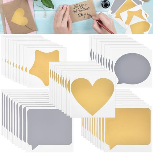 REFORUNG Rubbelaufkleber 100 Stück Rubbellose Selber Machen 5 Form Etiketten Abkratzen Aufkleber Schwangerschaft Rubbelsticker Rubbellos Etiketten Scratch off Sticker Für Postkarte Hochzeit