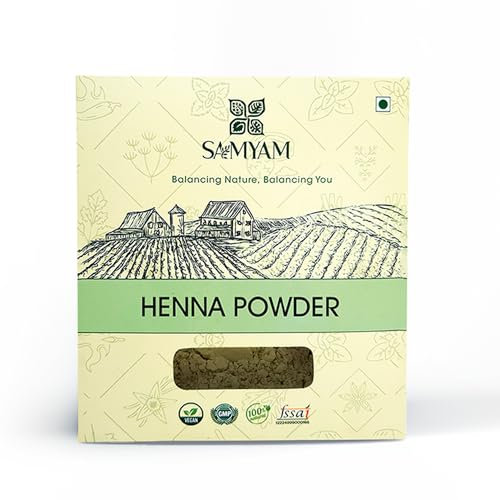 SAMYAM Pure Henna Powder - 200g Pack | Natural Hair Color, Triple Sifted Rajasthani Henna, PPD Free