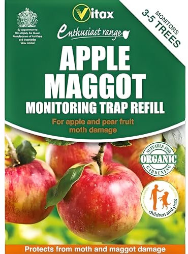 AMK® Vitax Apple Maggot Trap Refill Protects and Monitors 3-5 Fruit Trees Keeps Track of Maggots Moth Damage Suitable for Apples Pear Pest Control