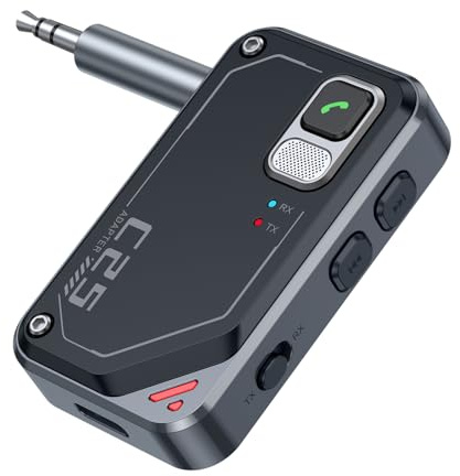 ORIA Bluetooth 5.3 mottagarsändare, 2-i-1 AUX-adapter för bil, Bluetooth-sändare för TV/PC, Bluetooth-mottagare för stereo/högtalare/hörlurar, handsfree-samtal