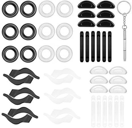 25 Pairs Silicone Eyeglass Nose Pads, Anti Slip Glasses Ear Grips, Round Glasses Retainers, Soft Eyeglass Accessories Keep G-lasses from Slipping for Eyeglasses Sunglasses Reading G-lasses