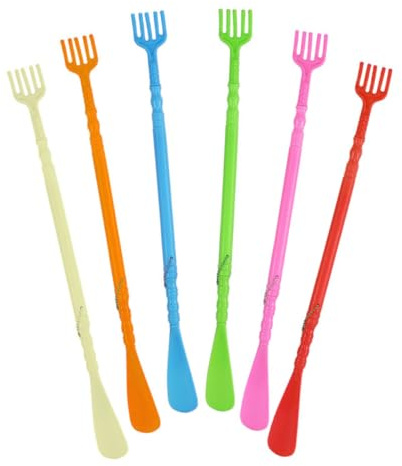 IMIKEYA Calzador Multifuncional y Rascador De Espalda De Plástico, Juego De 6 Piezas, Material Resistente, Adecuado Para Embarazadas, Niños y Ancianos, Uso Cómodo y Práctico