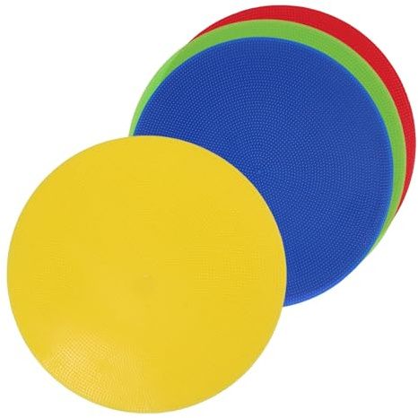 FOMIYES PVC Round Spot Markers 4Pcs Tennis and Soccer Boundary Discs in Multi-Colour for Agility Training and Sports Field Marking