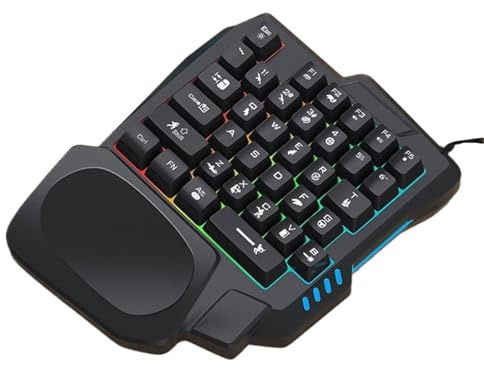 Tastiera a mano singola - ABS 22,5 x 17,7 cm, tastiera RGB nero/bianca, sensazione meccanica, connessione wireless/cablata, pulsanti macro programmabili | Gamepad compatto per eSports per computer